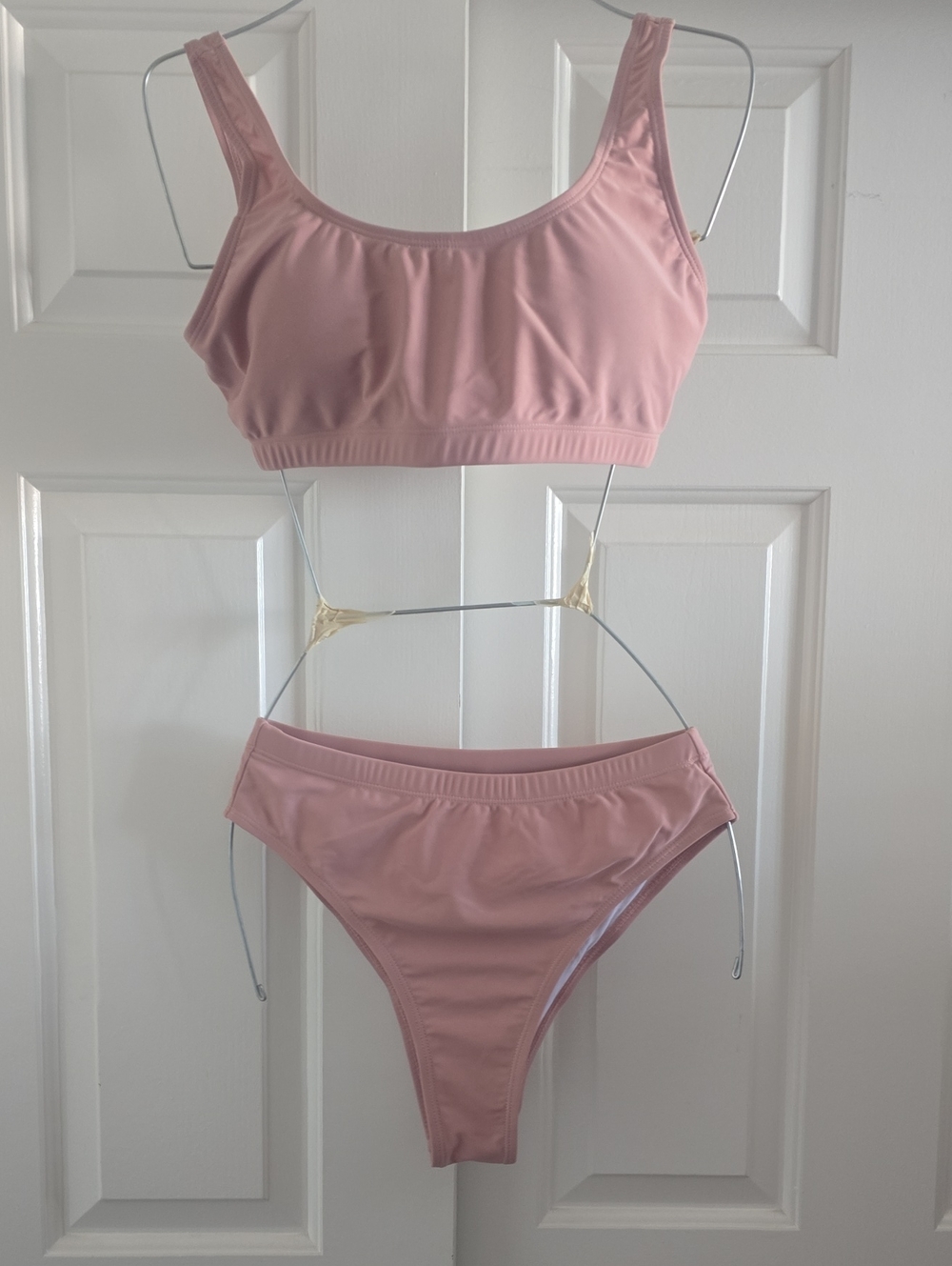 Blush Pink Scoop Neck Bikini Set